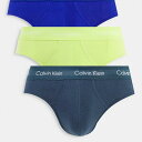 カルバンクライン Calvin Klein Calvin Klein 3 パック ヒップスター ブリーフ ブラック ブルー グリーン 下着 メンズ 男性 インポートブランド 小さいサイズから大きいサイズまで