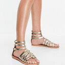 Schuh schuhTaurasレザーグラディエーターサンダルゴールド 靴 レディース 女性 インポートブランド 小さいサイズから大きいサイズまで