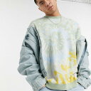 エイソス ASOS asos ASOSDESIGNカーキ色の絞り染めパターンのニットジャンパー トップス メンズ 男性 インポートブランド 小さいサイズから大きいサイズまで