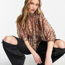 エイソス ASOS asos ASOSDESIGNシャンパンスパンコールのハイネックペプラムトップ トップス レディース 女性 インポートブランド 小さいサイズから大きいサイズまで