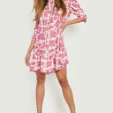boohoo(ブーフー)BOOHOO プリントパフスリーブラッフルネックスモックドレス ドレス ワンピース フォーマル パーティー レディース 女性 インポートブランド 小さいサイズから大きいサイズ 20代 30代 40代 プレゼント 誕生日 レトロ