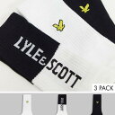 ライル&スコットボディウェア3パックコントラストロゴスポーツソックス(白と黒) 靴下 メンズ 男性 インポートブランド