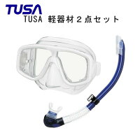 TUSA ツサ 軽器材2点セットプラチナ マスク M-20US-TUSA ハイパードライエリート2 スノーケルスキューバダイビング シュノーケリングの画像