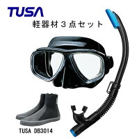 TUSA(ツサ） 軽器材3点セットブラックシリコン M-7500QBUS-TUSA ハイパードライエリート2 スノーケルTUSA ロングブーツスキューバダイビング・シュノーケリングの画像