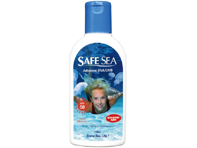 SAFE SEA（セーフシー）SPF50 ボトルタイプ ADVANCE UVA/UVB SPF50 + ・PA + + 日焼け＆クラゲの攻撃をシャットアウトの画像