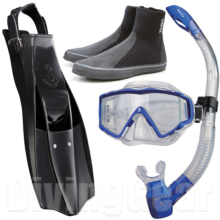 SCUBAPRO(スキューバプロ)　クリスタルビュー2マスク / ジェットフィン・レボ 軽器材4点セットの画像
