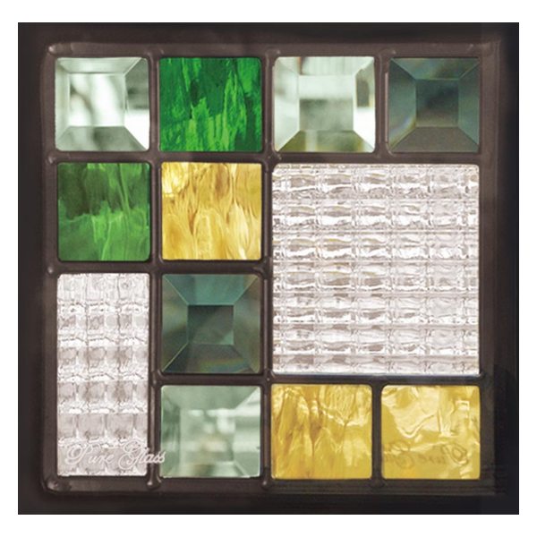 ステンドグラス【送料無料！代引き不可】 ドアや窓、壁の装飾に！美しく強いピュアガラスの輝き SH-GL115　200×200×18mm