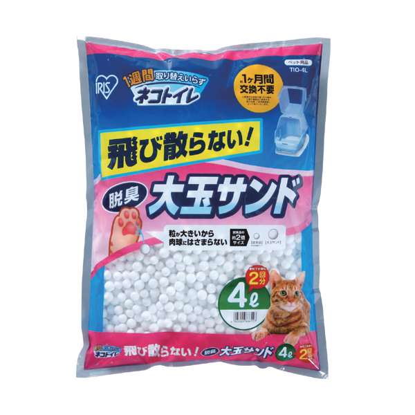 ※テレビ東京『ガイアの夜明け』で紹介！【33％OFF】1週間取り替えいらずネコトイレ大玉脱臭サンド4L　TIO-4Lペット館特別価格♪