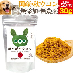 犬・猫の肝臓に無添加 サプリ(ぽかぽか ウコン 30g)有機 <strong>秋ウコン</strong>【送料無料】