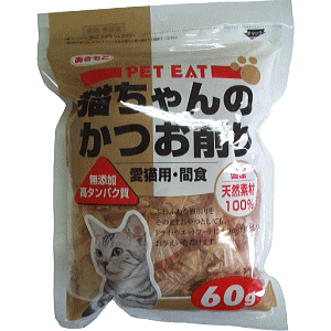 秋元水産 猫用おやつ PETEAT 猫ちゃんのかつお削り 60g