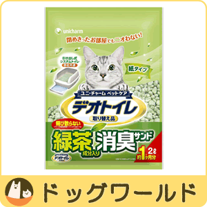 ★SALE★ ユニチャーム 1週間消臭・抗菌デオトイレ 飛び散らない緑茶・消臭サンド 2L (6885）