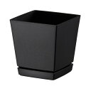 大和プラスチック|クエンチローポットプレート付 6号|ブラック 鉢、プランター