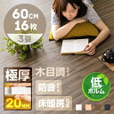 ジョイントマット 木目調 木目 大判 極厚 厚手 厚さ 2cm 20mm 3畳 三畳 60cm 16枚セット 北欧 おしゃれ フロアマット 子供 ベビー 赤ちゃん すべりにくい 防音 床暖房対応 サイドパーツ