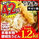 讃岐うどん【平切り麺】 本場讃岐うどん製麺工場直送! 讃岐うどん どかんっと1.2kg!