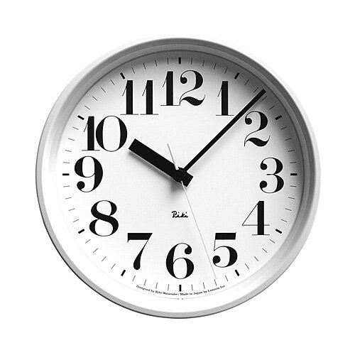 LEMNOS ( レムノス )掛け時計渡辺力Riki Steel Clock　電波時計WR0825　ホワイト10P1Aug12