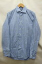 【中古】Polo by Ralph Lauren ポロバイラルフローレン 長袖 襟芯入り チェックシャツ ブルー グリーン SIZE:M【送料無料】