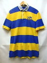 RUGBY Ralph Lauren ラグビー ラルフローレン ワンポイント刺繍 ダメージ加工 半袖 ラガーシャツ 青 黄 サイズ:L 【中古】【送料無料】
