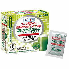 《サンプル1包おまけ》【5250円以上送料無料】コレスケア キトサン青汁　90g（3g×30包）×1個【コレステロールの吸収を抑える「キトサン」配合　粉末タイプ】大正製薬　特定保健用食品Livitaリビタ【1koff】