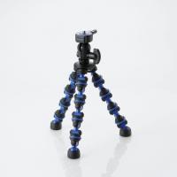 【エレコム】デジタルカメラスタンド“どこでも三脚”（ブラック×ブルー）