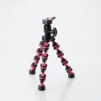 【エレコム】デジタルカメラスタンド“どこでも三脚”（ブラック×ピンク）