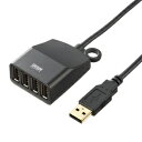 サンワサプライ 延長用4ポートUSB2.0ハブ サイズ(本体):W42×D52×H22.5mm(ブラック)