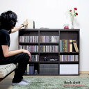 【代引き可】120cm ブックシェルフ 木製 CD収納 DVD収納 ラック ブラウン コミック収納 本棚