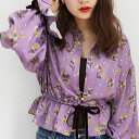 【完全売り尽くし!!フラット3000円SALE!】ダズリン dazzlin イングリッシュローズブラウス レディース トップス シャツ ブラウス 花柄 ショート丈 長袖 021750401501 キャンディースリーブ