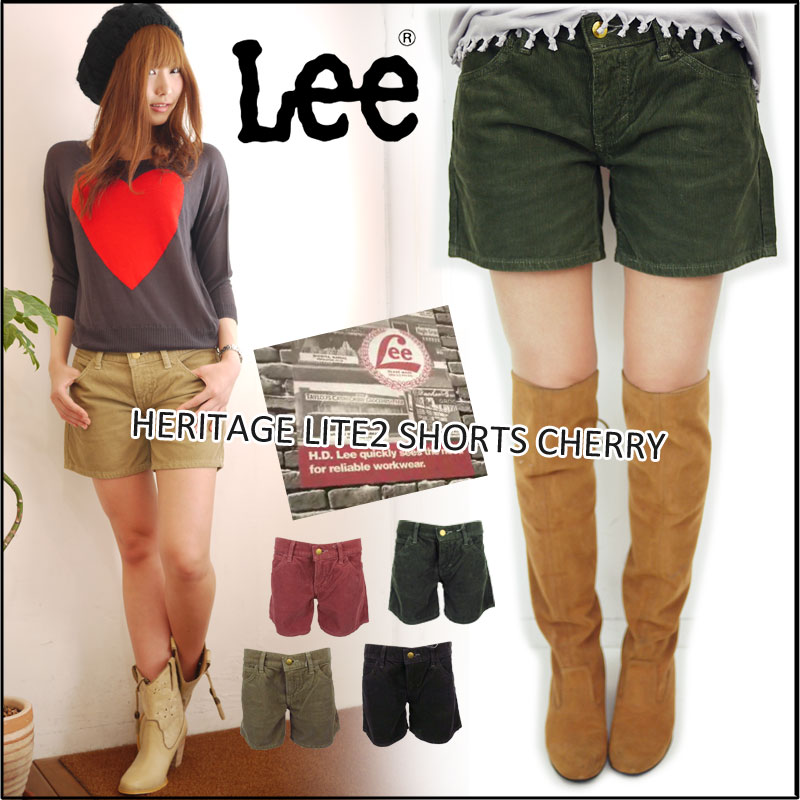 Lee【リー】ボトムスHERITAGE LITE2 SHORTS CHERRY(LL1220)ショーパン／ショートパンツ／コーデュロイ／【即お届け】【2012秋冬新作】