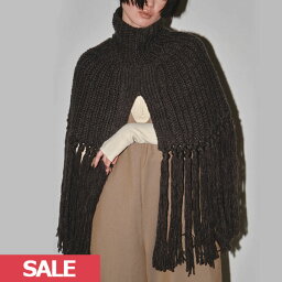 【TODAYFUL SALE】 【30%OFF】 【即納】 TODAYFUL 2023winter <strong>トゥデイフル</strong> Fringe Knit Cape フリンジ<strong>ニット</strong>ケープ トップス ハイネック スリット ミドル丈 12320528