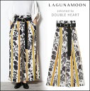 【10%OFFクーポン発行中★】ラグナムーン LAGUNAMOON 11月下旬?12月上旬予約 シャドーフラワーストライプパンツ レディース ボトムス パンツ ワイドパンツ ロング丈 ストライプ 花柄 ハイウエスト 031740700401