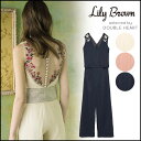 リリーブラウン Lily Brown 刺繍入りロンパース レディース ロンパース コンビネゾン オールインワン ロング丈 ノースリーブ 刺繍 LWFO172037