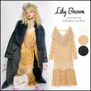 リリーブラウン Lily Brown 9月下旬予約 ヴィンテージレースワンピース レディース ロング 丈 ロングワンピ ロングワンピース ヴィンテージ チュール 刺繍 レ—ス Vネック バックオープン 背中開き LWFO174123