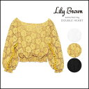 【21日9:59までポイント10倍】リリーブラウン Lily Brown 9月下旬予約 レースポンポントップス レディース トップス 長袖 ボートネック 花柄 レース LWFT174116