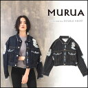 MURUA ムルーア オーバークラッシュGジャン レディース アウター Gジャン ジャケット ブルゾン デニム クラッシュ 大きめ ゆったり ショート丈 011740200301