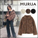 MURUA ムルーア オーバーボアGジャン レディース アウター Gジャン ブルゾン もこもこ 暖かい ボア ファー 無地 ヒョウ柄 柄 ジャケット 大きめ ゆったり 011750200301