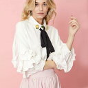 【クーポン対象!】《即納》【SALE30%OFF】シスタージェーン SISTER JANE 通販 Sunflower Melody ラッフルスリーブシャツ レディース シャツ ブラウス フリル リボン 七分袖 ラッフル ラブリー クラシカル タイ ラグジュアリー ジュエリー オケージョン 21sj03bl923