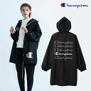 【SALE50%OFF】チャンピオン Champion 通販 LONG COACH JACKET ロングコーチジャケット ウィメンズ レディース アウター ジャケット ロング丈 長袖 フード コーチジャケット ジャンパー バックプリント ロゴ スポーツ カジュアル 黒 cw-q604 春アウター