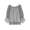 【通17280円→50%OFF】スナイデル SNIDEL 通販 スカラップスリープチュニック チュニック スカラップ ブラウス 透け感 ルーズ オフショルダー オフショル ホワイト ギンガムチェック トップス swfb181058
