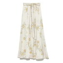 【ポイント10倍】スナイデル SNIDEL 通販 フラワープリントミドルスカート レディース スカート 花柄 柄 フラワープリント プリント フレアスカート ミドル丈 リボンベルト アイボリー グリ−ン swfs184151【セール除外品】
