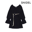 【ポイント10倍】スナイデル SNIDEL 通販 9月下旬予約 ファーライクベルティッドニットワンピース ワンピース レディース ニットワンピース ミニワンピース ミニ丈 無地 Vネック 長袖 ベルト付き swno184046