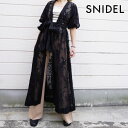 スナイデル SNIDEL 通販 3月下旬予約 レースガウン レディース アウター ガウン レース ロングガウン ロング丈 バルーン袖 レイヤード ウエストマーク ブラック アイボリー swfj191015 セール除外品