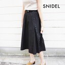 《ポイント10倍》スナイデル SNIDEL 通販 サイドボタンタフタスカート レディース ボトムス スカート フレアスカート タフタ ウエストゴム ボタン ベルト ファスナー ミディアム丈 ホワイト ブラック swfs191124
