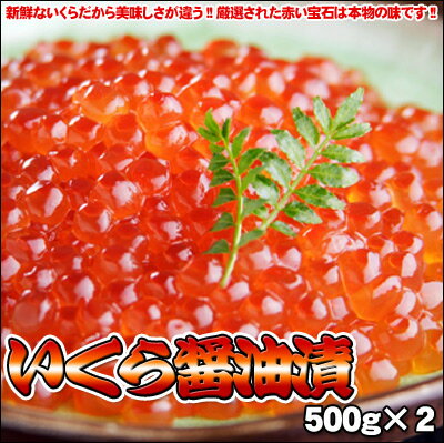 【北海道産】特選いくら醤油漬　500g×2【楽ギフ_のし】プッチプチ新鮮!!激うまで思わず笑顔に♪いくら丼、手巻寿司などで豪華！豪快に！