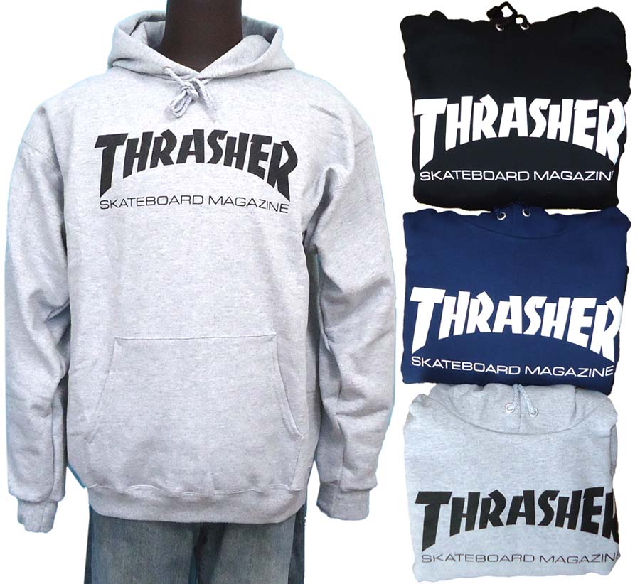 MAGAZINE LOGO パーカー レビューを書いたらTHRASHER LOGO ステッカー プレゼント！スラッシャー正規品 スラッシャー本社アメリカから直輸入！