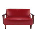 2人掛けソファー・2人用ソファー・二人掛けソファー・二人用ソファー・ダブルソファー・ラブソファー ・2Pソファー・コンパクトソファー・ハイバックソファー・送料無料〔 合皮製 〕 レトロモダン 120cm幅2人掛けソファー(2人掛けソファー・2人用ソファー・二人掛けソファー・二人用ソファー・ラブソファー・ダブルソファー・2Sソファー・2Pソファー)(ベンチタイプソファー) 〔 レッド(赤) 〕【送料無料】