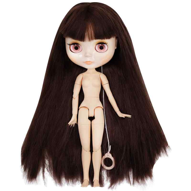 12インチの人形の体の練習のみ、かわいい人形bjd 長髪、関節人形、人間のおもちゃ、アニメのおもちゃ4色の目の交換、用かつら交換、手交換で