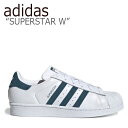 アディダス スーパースター スニーカー adidas レディース SUPERSTAR W スーパースターW WHITE GREEN ホワイト グリーン EF9248 シューズ 【中古】未使用品