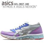 アシックス スニーカー asics メンズ ATMOS X ASICS GEL-INST 180 NEXKIN アトモスXアシックス ゲルインスト180 ネックスキン WHITE ホワイト GREY グレー 1023A017-100 シューズ
