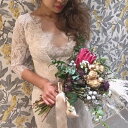 ウエディングドレス スレンダー フィッシュテール 前撮り 後撮り 披露宴 結婚式 演奏会 発表会 Aライン Vネック ロング セミオーダー ビーチフォト パーティー かわいい