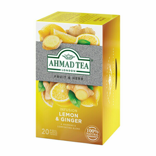 [送料無料]AHMAD TEA アーマッドティー ティーバッグ ハーブティー レモン＆ジンジャー 紅茶 フレーバーティー おうちカフェ×18箱（360袋） 茶葉 【3〜4営業日以内に出荷】